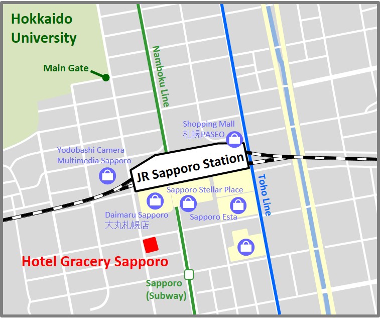 Map of Hotel Gracery Sapporo